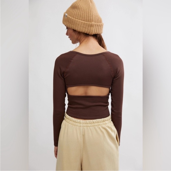 Free People Movement Bail Out Long Sleeve Layer Top Cocoa Brown $68 Retail NWT - Picture 6 of 8